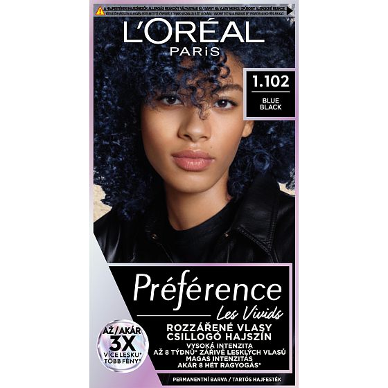 L'oreal Paris Préférence Vivid Colors farba na vlasy, Blue Black 1.102