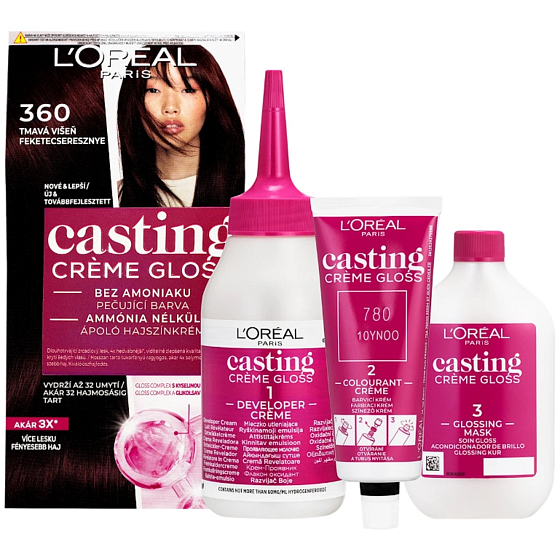 Loreal Paris Casting Creme Gloss farba na vlasy 360 tmavá višňa glossy blacks