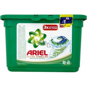 Ariel Power Capsules Mountain Spring gélové kapsule na pranie bielizne 3X More Cleaning Power 15 kusov 432 g