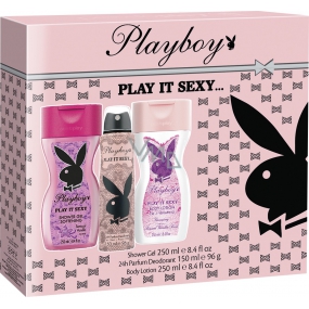 Playboy Play It Sexy dezodorant sprej pre ženy 150 ml + telové mlieko 250 ml + sprchový gél 250 ml, kozmetická sada