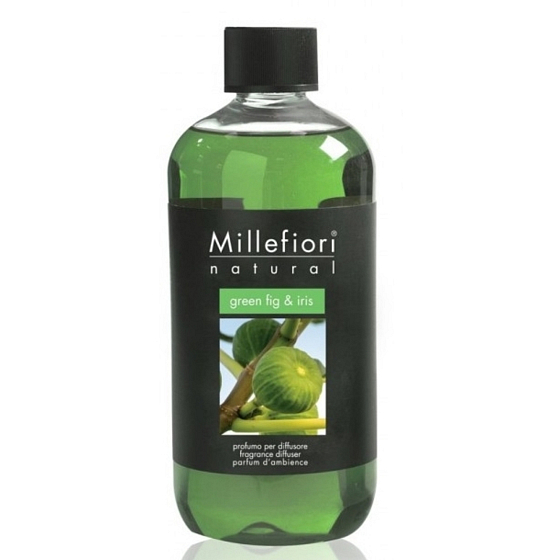 Millefiori Milano Natural Green Fig & Iris - Zelený figa a Kosatec Náplň difuzéra pre vonná steblá 250 ml