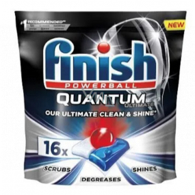 Finish Quantum Ultimate tablety do umývačky, chráni riadu a poháre, prináša oslnivú čistotu, lesk 16 kusov