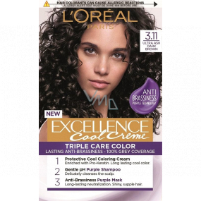 Loreal Paris Excellence Cool Creme farba na vlasy 3.11 Ultra popolavá tmavá hnedá