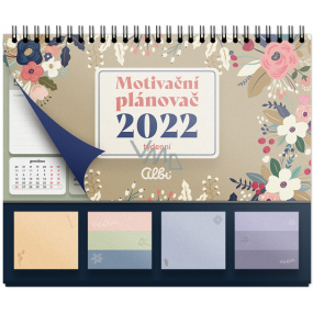 Albi Kalendár 2022 plánovací stolový týždenný Kvety 25 x 20 cm