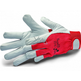 Schuller Eh klar WorkStar Race pracovné rukavice z najjemnejšej hladkej kozej kože, bavlnený chrbát, veľkosť M/8