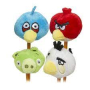 Plyšový držiak na ceruzky/prstová hračka Angry Birds žltá 5 cm 1 kus