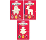 Vymaľuj si vianočnú dekoráciu Sob, Santa, stromček 8 x 6 cm 1 ks