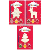 Vymaľuj si vianočnú dekoráciu Sob, Santa, stromček 8 x 6 cm 1 ks
