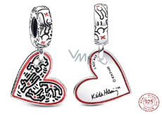 Prívesok Striebro 925 Keith Haring Heart Art Lines, People and Hearts, prívesok náramok