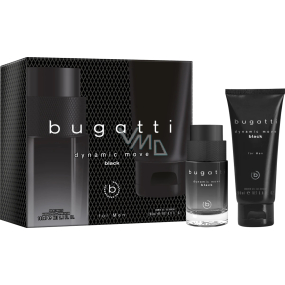 Bugatti Dynamic Move Black toaletná voda 100 ml + sprchový gél 200 ml pre mužov