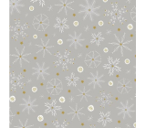 Präsenta Darčekový baliaci papier 70 x 200 cm Vianočné strieborné snehové vločky a hviezdy
