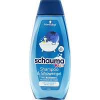 Schauma šampón a sprchový gél Kids s extraktom z čučoriedky, 400 ml