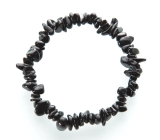 Turmalín čierny náramok elastický sekaný prírodný kameň 19 cm, strážca dobrej nálady