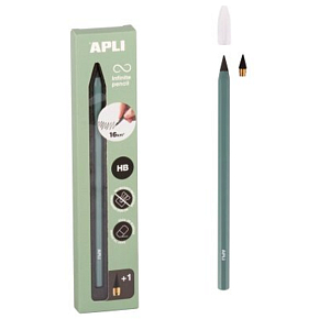 Apli Infinite Nekonečná tužka v zeleném obalu, Grafitová tuha, 2 kusy hrotu, délka psaní 16 km bez ořezávání