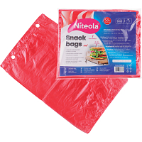 Niteola svačinové sáčky, HDPE, 20 × 30 cm, síla 12 µ, červené, 50 ks
