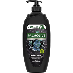 Palmolive Men Refreshing sprchový gel 3v1 pre mužov pumpa, 750 ml