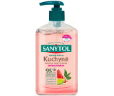 Sanytol Ružový grapefruit & Svieži citrón dezinfekčné mydlo na ruky do kuchyne 250 ml s dávkovačom