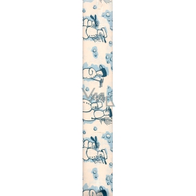 Nekupto Darčekový baliaci papier 70 x 200 cm Vianočné Biely modrý snehuliak