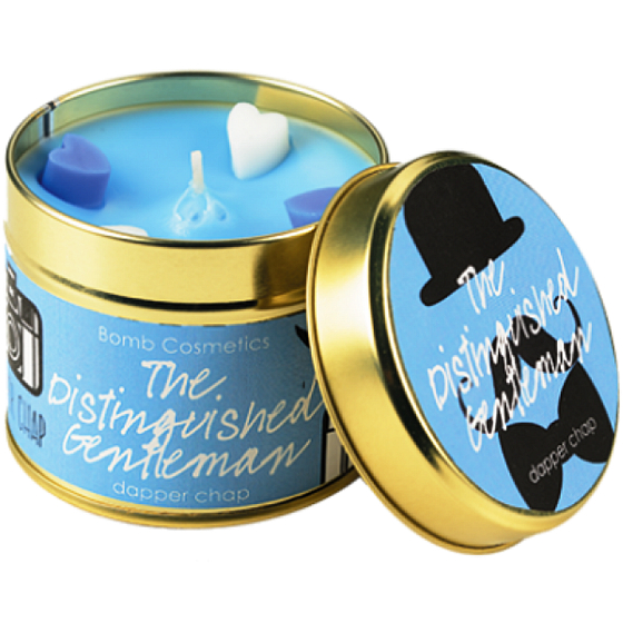Bomb Cosmetics distingvovaný džentlmen - The Distinguished Gentleman Vonná prírodné, ručne vyrobená sviečka v plechovej dóze horí až 35 hodín