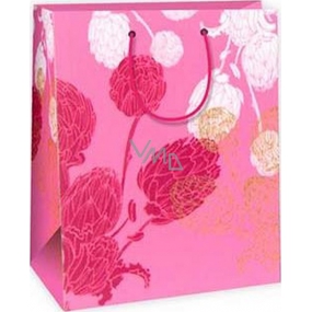 Ditipo Darčeková papierová taška 26,4 x 13,7 x 32,4 cm ružová, ružovobiela puky AB