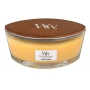 WoodWick Seaside Mimosa - Mimóza na pobreží vonná sviečka s dreveným širokým knôtom a viečkom sklo loď 453 g