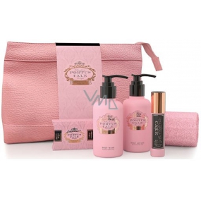 Castelbel Rosé Blush sprchový gél 100 ml + toaletná voda 10 ml + telové mlieko 100 ml + mydlo 40 g + uteráčik 30 x 32 cm + uzatvárateľný priehľadný obal, cestovná sada pre ženy