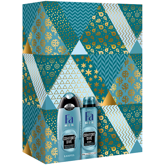 Fa Men Comfort Dive sprchový gél 250 ml + dezodorant sprej pre mužov 150 ml, kozmetická sada