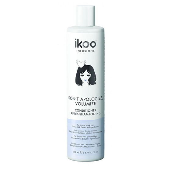 Ikoo Don´t Apologize volumize kondicionér pre jemné vlasy a rozštiepené končeky vlasov, pre zväčšenie objemu vlasov 250 ml