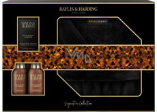 Baylis & Harding Men Čierne korenie a ženšen umývanie tela a vlasov 100 ml + čistiaci gél na tvár 100 ml + soľ do kúpeľa 75 g + luxusný župan, kozmetická sada pre mužov