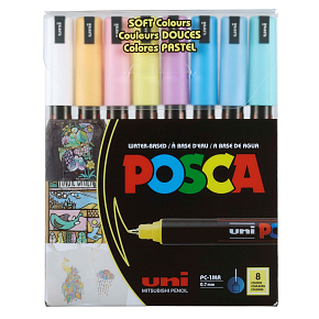 Posca Univerzálna sada akrylových fixiek 0,7 - 1 mm Pastelové farby 8 kusov PC-1MR