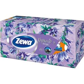 Zewa Deluxe Family Box 3-vrstvové papierové vreckovky, 90 ks