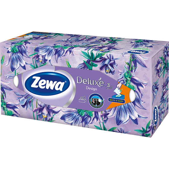 Zewa Deluxe Family Box 3-vrstvové papierové vreckovky, 90 ks