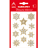 Arch Holografické dekoračné samolepky vianočný s glitrami 707-GG strieborno-zlaté 8,5 x 12,5 cm