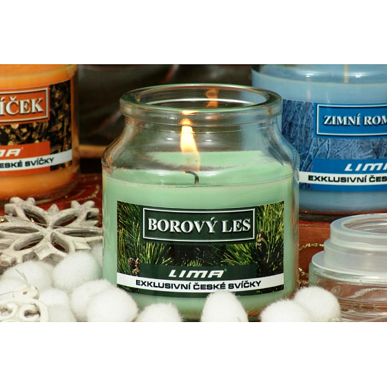 Lima Aróma Dreams Borovicový les aromatická sviečka pohár s viečkom 120 g