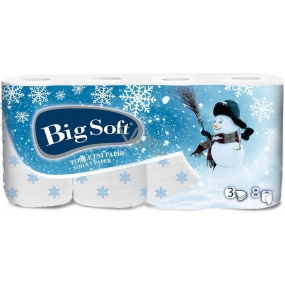 Big Soft Zima Snehuliak toaletný papier s potlačou 3 vrstvový 160 útržkov 8 kusov