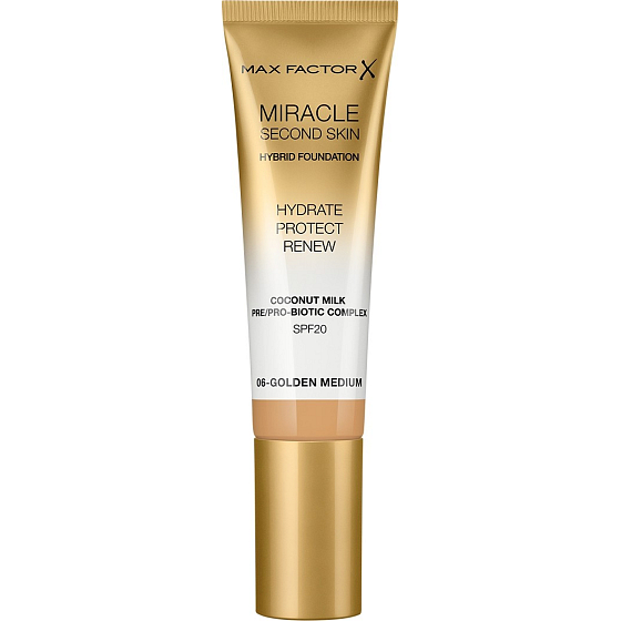 Max Factor Miracle Second Skin Hybrid Foundation make-up 06 Golden Medium 30 ml