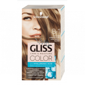 Schwarzkopf Gliss Color farba na vlasy 8-1 Chladný stredná blond 2 x 60 ml