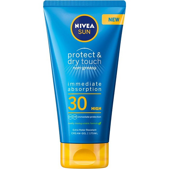 Nivea Sun Protect & Dry Touch OF 30 neviditeľný gélový krém na opaľovanie 175 ml