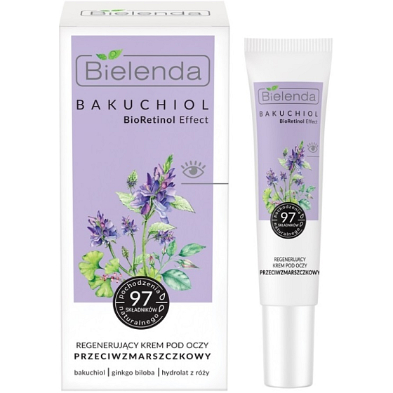 Bielenda Bakuchiol BioRetinol Effect regeneračný očný krém proti vráskam 15 ml