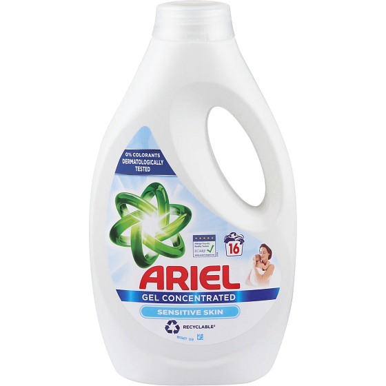Ariel Sensitive Skin tekutý prací gél 16 dávok 880 ml
