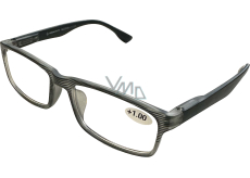 Berkeley Dioptrické okuliare na čítanie +1,0 plastové čierne, čierne pruhy 1 kus MC2248