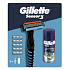 Gillette Sensor 3 holiaci strojček pre mužov + náhradné hlavice 5 kusov + upokojujúci gél na holenie Sensitive s aloe vera 75 ml, kozmetická sada pre mužov