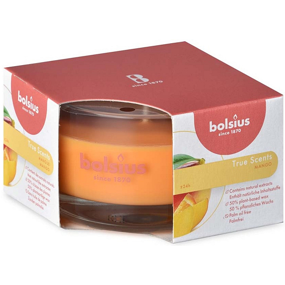 Bolsius True Scents Vonná sviečka Mango v skle 80 x 50 mm