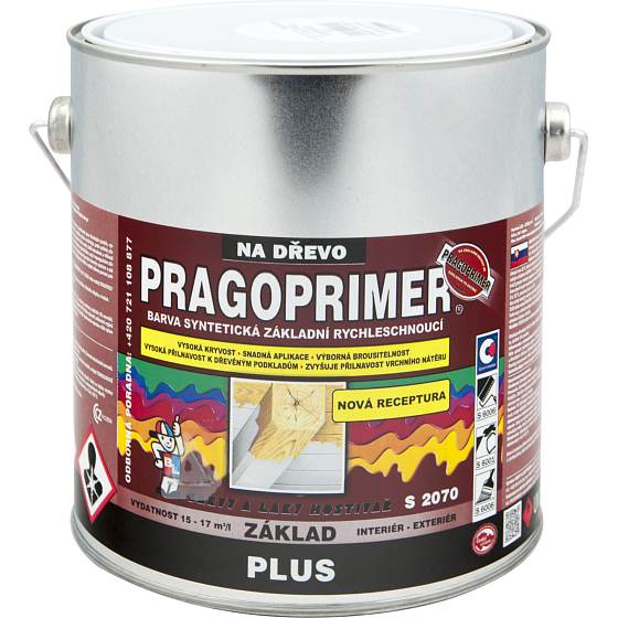 Pragoprimer Plus S 2070 základná farba na drevo, 0100 biela, 2,5 l