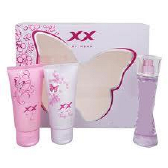 Mexx XX Nice toaletná voda 20 ml + sprchový gél + telové mlieko, darčeková súprava