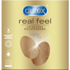 Durex Real Feel nelatexový kondóm pre prirodzený pocit koža na kožu, nominálna šírka: 56 mm 3 kusy