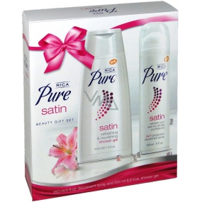 Rica Pure Satin sprchový gél 200 ml + dezodorant sprej pre ženy 150 ml, kozmetická sada
