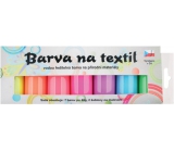 Kreativ Colour Farby na textil - svetlý, svietiace v tme sada 7 farieb 20 g + 2 šablóny 6,5 x 2 cm