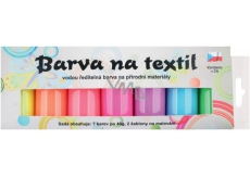 Kreativ Colour Farby na textil - svetlý, svietiace v tme sada 7 farieb 20 g + 2 šablóny 6,5 x 2 cm