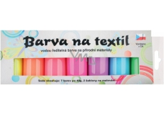 Kreativ Colour Farby na textil - svetlý, svietiaci v tme sada 7 farieb 20 g + 2 šablóny 6,5 x 2 cm